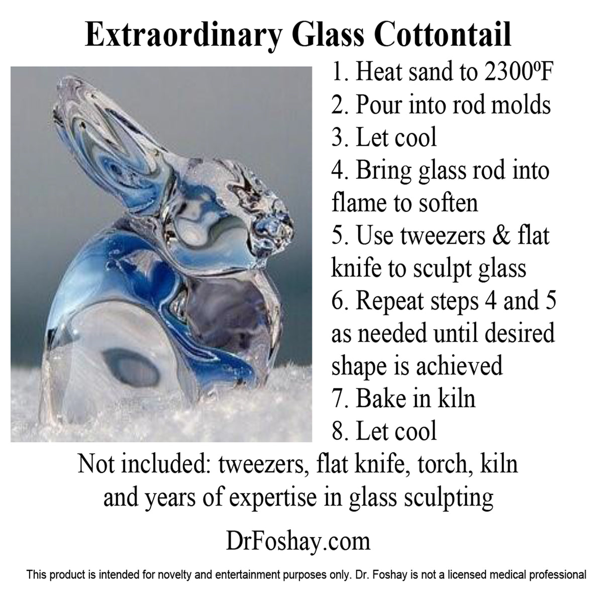GSL2 Glass Rabbit Kit – Funny Novelty Craft Gift – DrFoshay.com