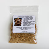 Dr. Foshay Proprietary Blend Approximately 1 cup of premium sifted sawdust Absorbent and moisture locking Made with all natural, certified organic shavings Low dust Custom crafted label 3-1/3” x 4” in a 5” x 7” bag Made in America Free shipping!